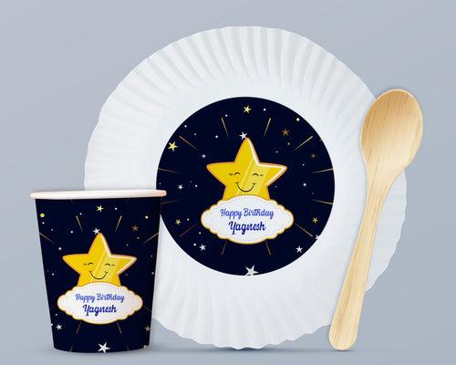 PSI Twinkle Twinkle Little Star Theme Party Cups and Plates Combo