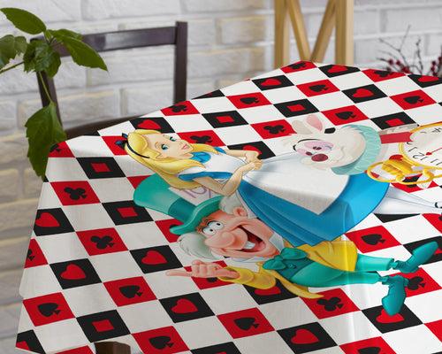 Alice In Wonderland Theme Cake Tablecover