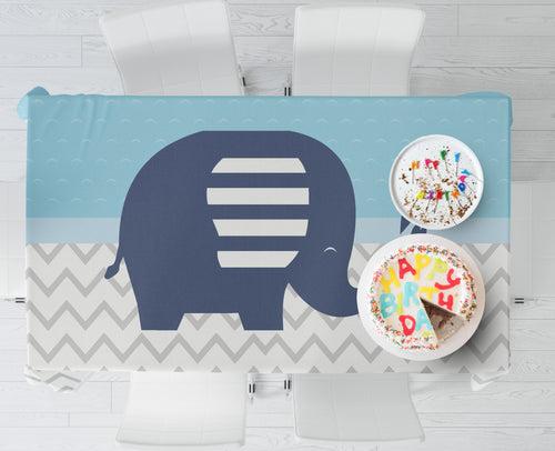 Blue Elephant Theme Cake Tablecover