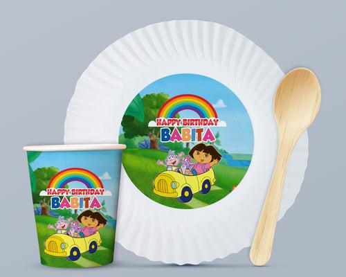 PSI Dora the Explorer Theme Party Cups and Plates Combo