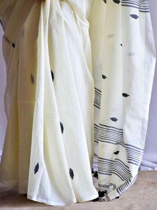 kapas - Jamdani mul cotton saree