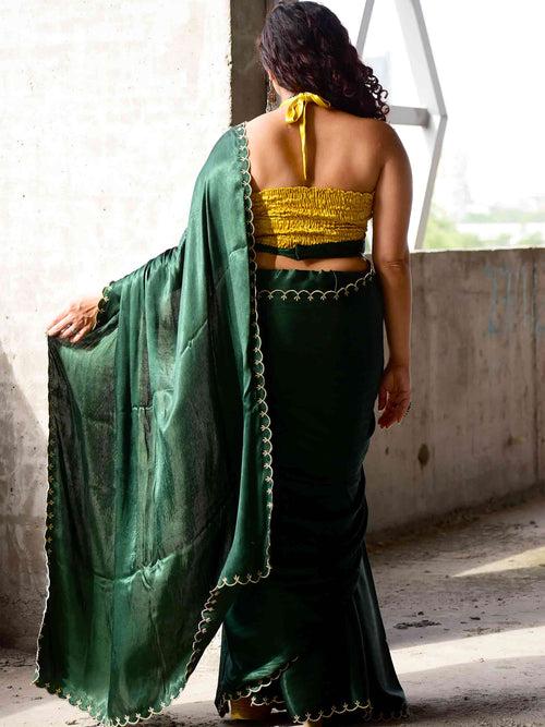 Emerald - Mashru Silk saree