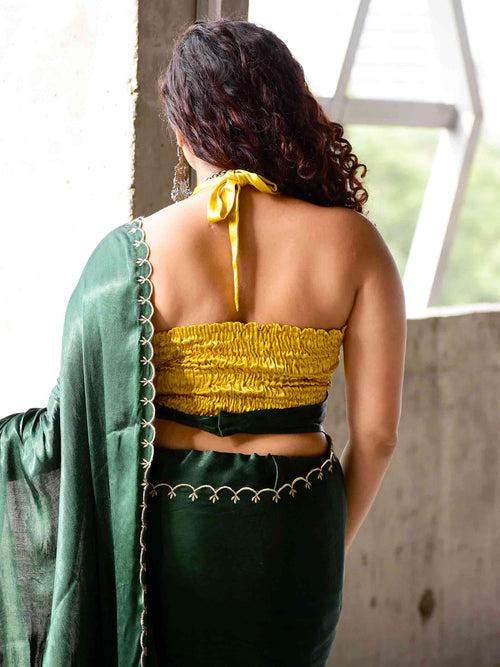 Emerald - Mashru Silk saree