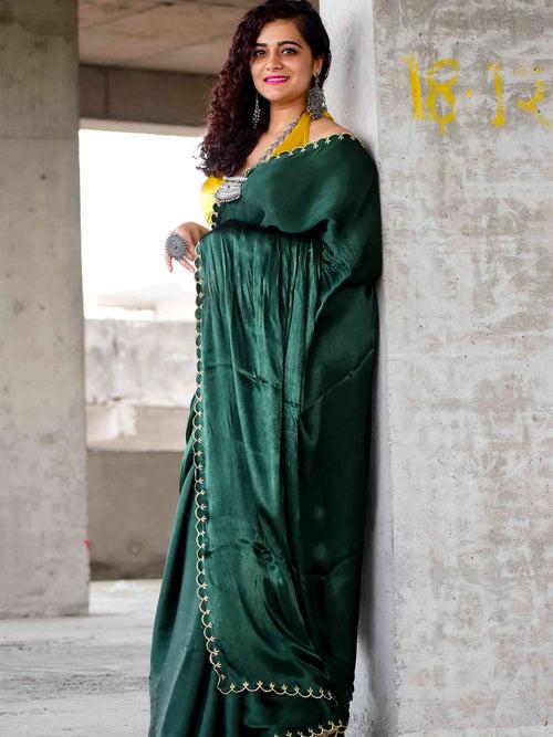 Emerald - Mashru Silk saree