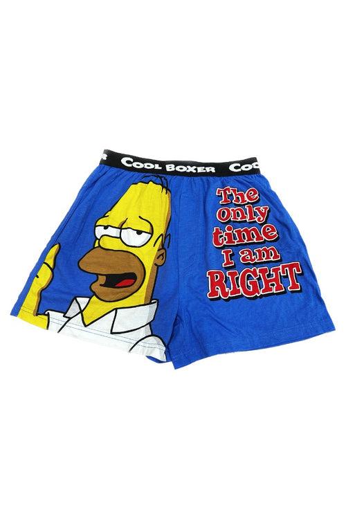 Men "SIMPSON-THE ONLY TIME I AM RIGHT" Cartoon Boxer