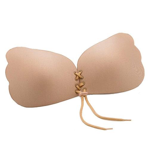 Women Cloth Self Adhesive Butterfly Backless Reusable Stick On Push Up Bra (Pack of 1)