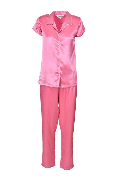 Women Pink Satin Night Suit