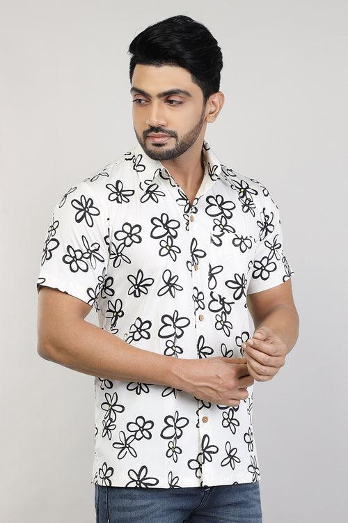 Men Beach Wear Printed Shirt