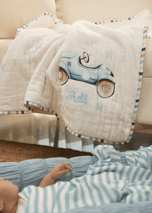 Sleep Cloud ( Blue ) + Roadster Baby Blanket