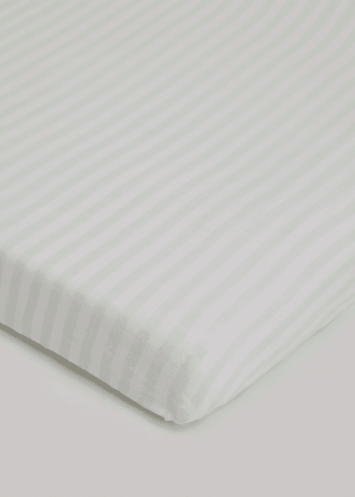 Mint & White Fitted Cot Sheet