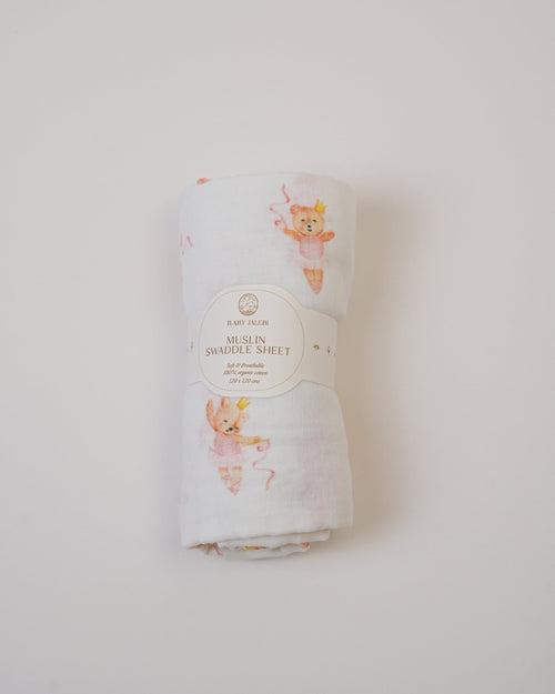 Ballerina Bear Organic Muslin Swaddle Set of 2