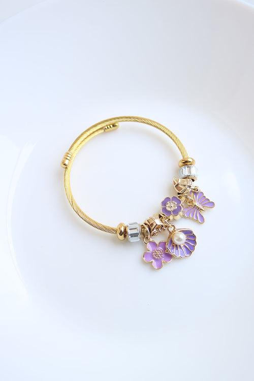 Lilac Shell Charm Bracelet