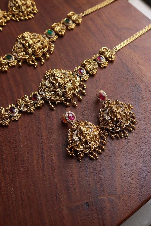 Oval Lakshmi Ornamental Choker Set