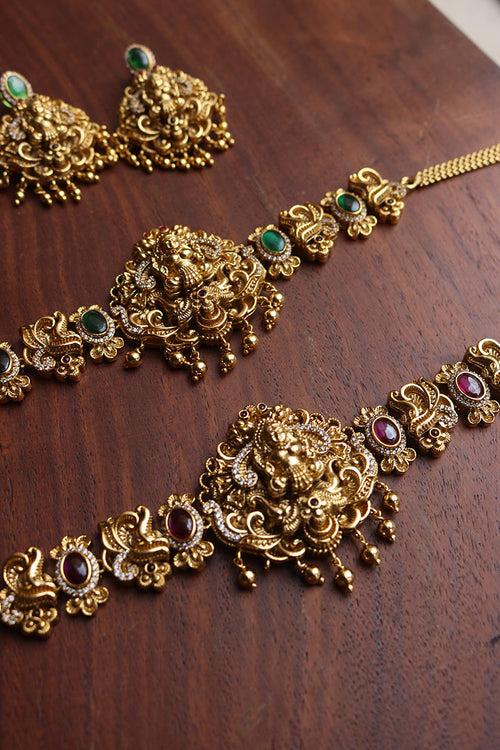 Oval Lakshmi Ornamental Choker Set