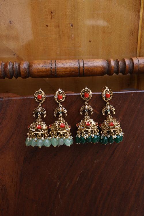 Coral Moon Jhumkas