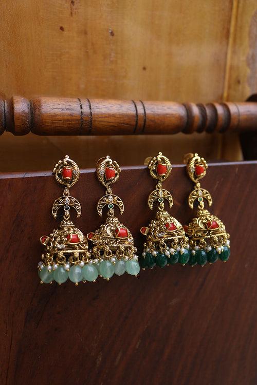 Coral Moon Jhumkas