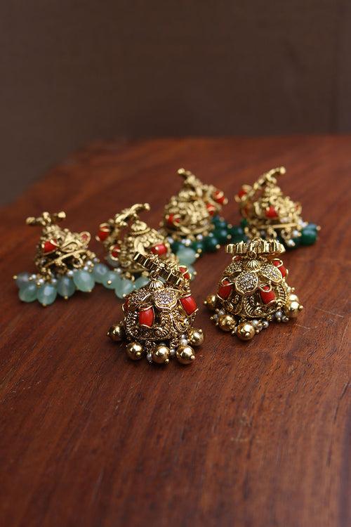 Coral Moon Jhumkas