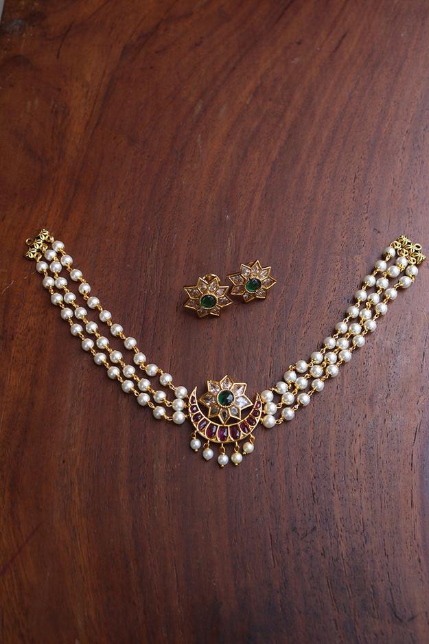 Pearl Chaand Choker Set