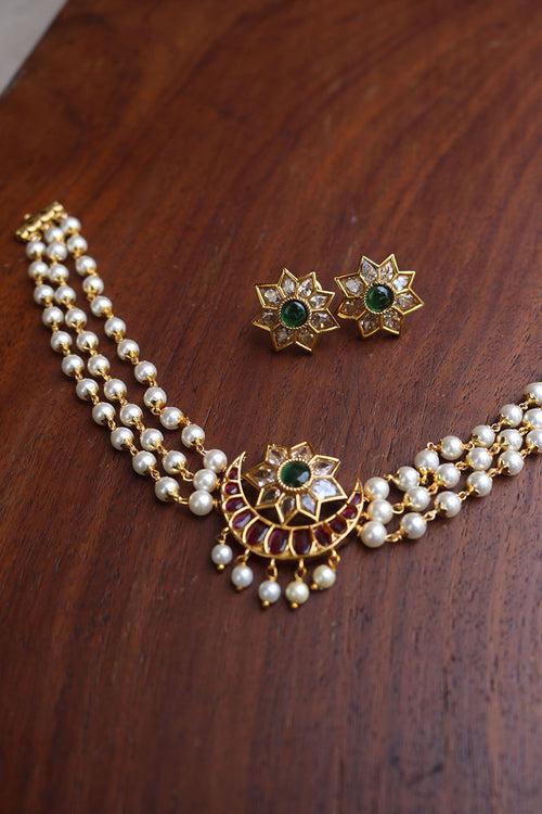 Pearl Chaand Choker Set