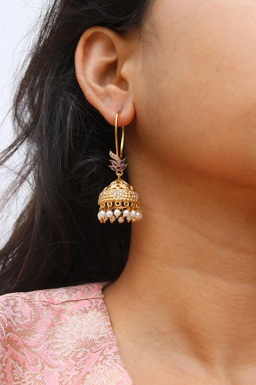 Leaf AD Hook Jhumkas