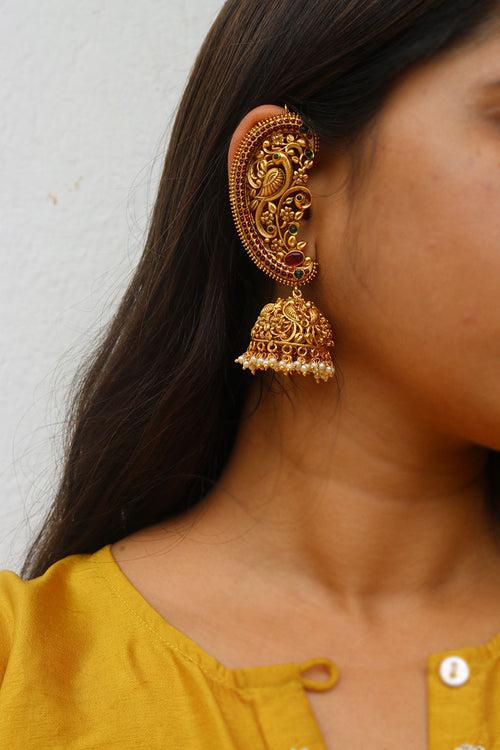 Peacock Full Ear Jhumkas