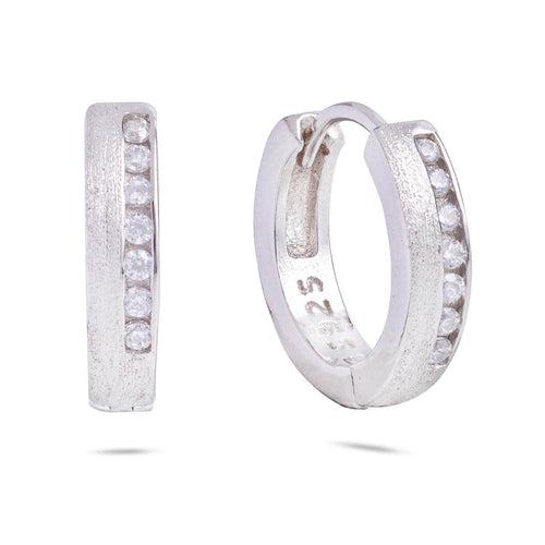 Round Silver Hoop Earring - 2