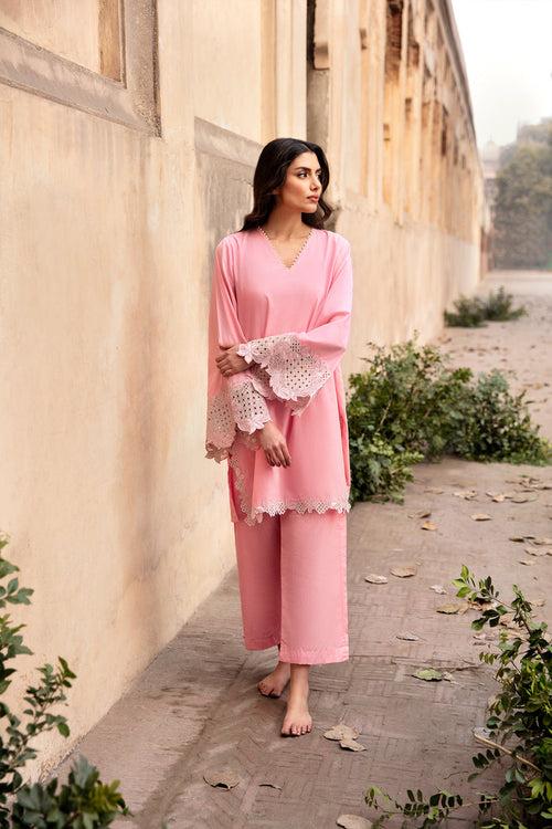 Studio Mehr SS Printed Lawn '24 - Pink Blossom Matching Set