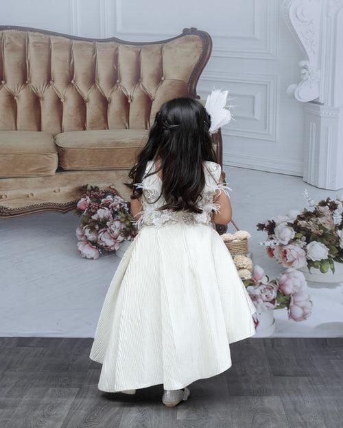 Princess Kiana Crepe Off White Dress