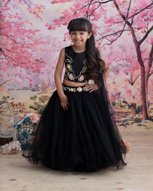 Sera Black Tulle Lehenga