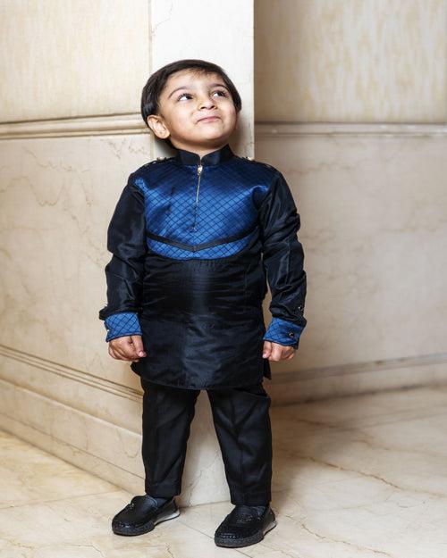 Dapper Luxurious Black Kurta Pajamas