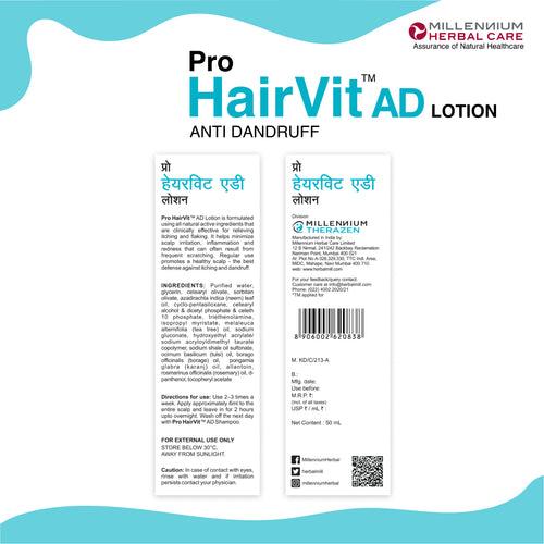 PRO HAIRVIT AD (ANTI-DANDRUFF) TREATMENT KIT | Oil 100 ml + Lotion 50 ml + Shampoo 100 ml