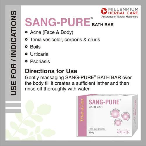 SANG-PURE CLEAR SKIN COMBO KIT | 100% Natural Care for Acne / Pimple Removal & Improving Skin Tone  | 1 Face Wash (70 ml) + 2 Bath Bars (100 gm)