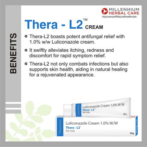 THERA-L2 LULICONAZOLE CREAM 1.0% W/W | KILL FUNGAL & BACTERIAL INFECTION | 30g X 2 Tube