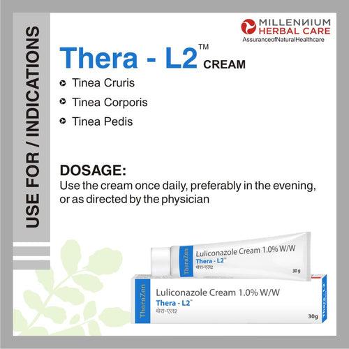 THERA-L2 LULICONAZOLE CREAM 1.0% W/W | KILL FUNGAL & BACTERIAL INFECTION | 30g X 2 Tube