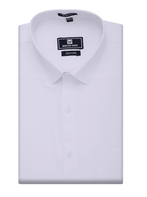 Mens Cotton Slim Fit White Shirt Denver