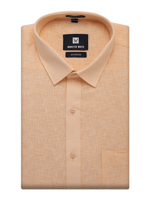 Mens Cotton Gold Colour Regular Fit Shirt Diamond