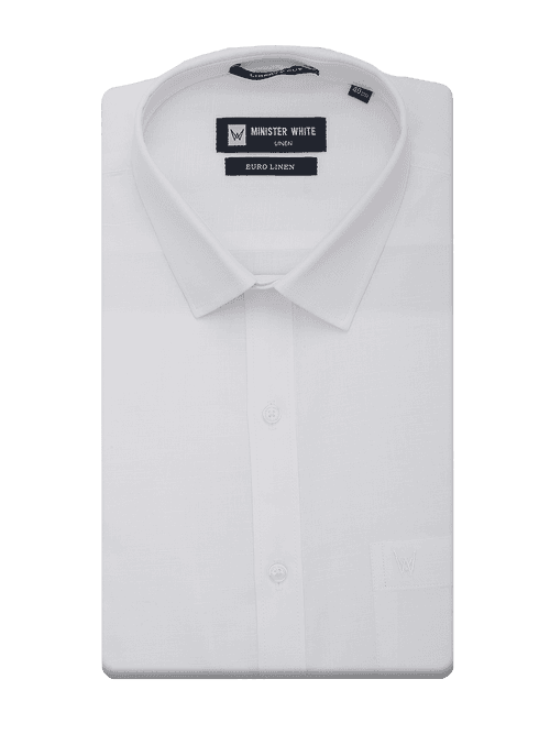 Mens Cotton Linen White Regular Fit Shirt Euro Linen