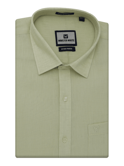 Mens Cotton Linen Regular Fit Beige Colour Shirt Ever Fresh