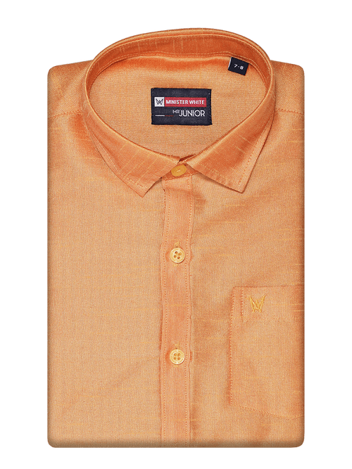 Boys Orange Colour Half Sleeves Shirt Intense Boy