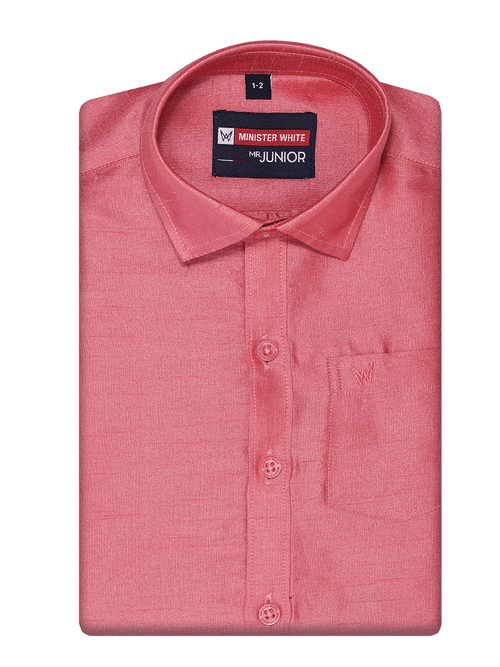 Boys Dark Pink Colour Half Sleeves Shirt Intense Boy