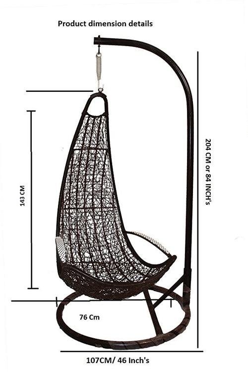 Hindoro Indoor/OutdoorFurniture Single Seater L Shape Swing, Beautiful White Color Swing with Stand