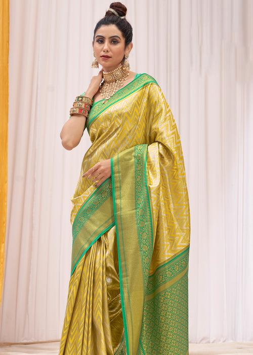 Traditional Yellow Woven Kanjivaram Silk Saree