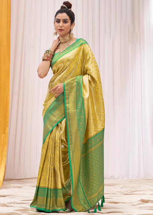 Traditional Yellow Woven Kanjivaram Silk Saree