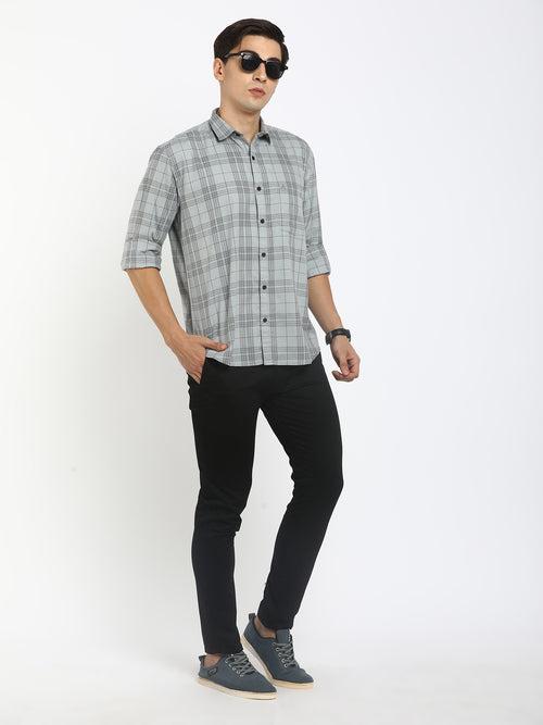 Light Grey Checks Shirt for Men (GBMNR2024)