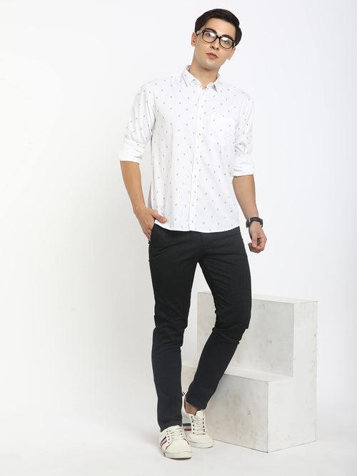 White Printed Mens Shirt (GBMNR2009)