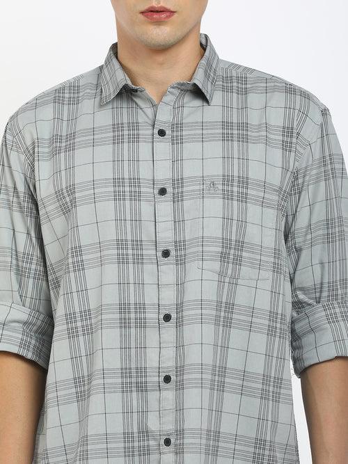 Light Grey Checks Shirt for Men (GBMNR2024)