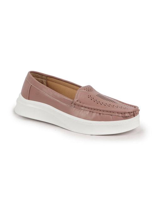 Women Tope Perforation Laser Cut Stitched Casual Slip On Loafer|Work|Outdoor|Slip On Shoes|Office Wear