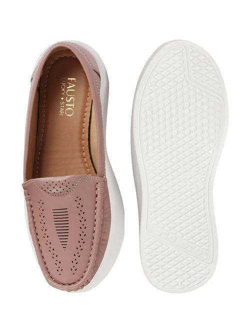 Women Tope Perforation Laser Cut Stitched Casual Slip On Loafer|Work|Outdoor|Slip On Shoes|Office Wear