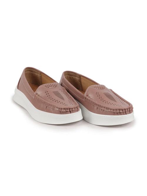Women Tope Perforation Laser Cut Stitched Casual Slip On Loafer|Work|Outdoor|Slip On Shoes|Office Wear