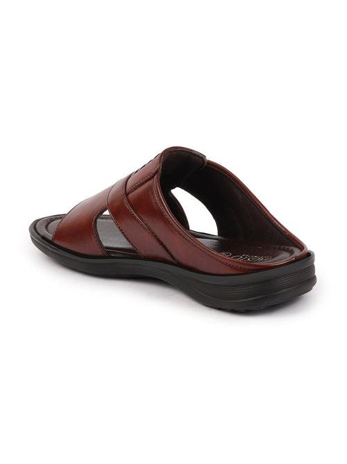 Men Cherry Daily Indoor Outdoor Comfort Stitched Design Open Toe Slip On Slipper